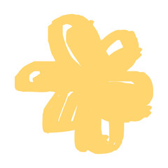 手描きの黄色の花のイラスト