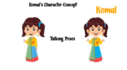 People cartoon character vector child animation girl face smile avatar illustration
talking poses