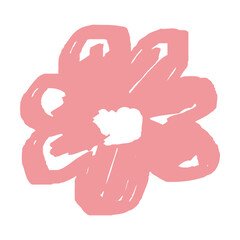 手描きの赤色の花のイラスト