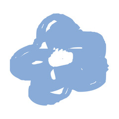 手描きの青色の花のイラスト