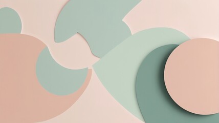 Dynamic Abstract Geometric Shapes in Soft Pastel Tones for Creative Design Inspiration
