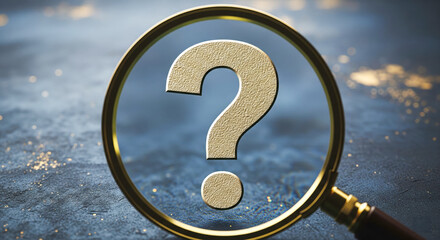 Magnifying Glass Focuses On Intriguing Question Mark