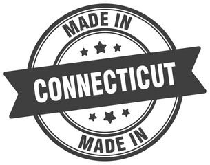 Made in Connecticut round sign. Made in Connecticut stamp.