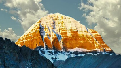 Majestic Mount Kailash Landscape with Moving Clouds - Cinematic Time-Lapse - Powered by Adobe