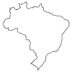 Brazil map illustration hand drawn outline vector