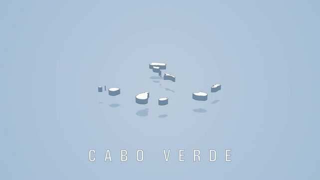 Cabo Verde islands 3D isometric map view
