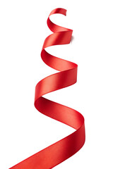 Red ribbon isolated on white