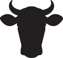 Cow head silhouette vector isolated illustration