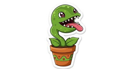 Cartoon Venus Flytrap Plant Illustration