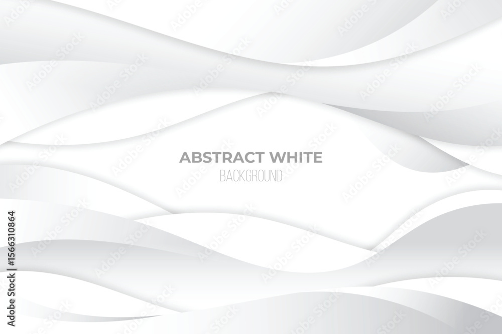 Poster elegant white background with flowing, abstract shapes creating a modern and sophisticated design fo