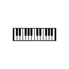 Piano Vector isolated Minimalist Piano Keyboard Icon – Black and White Music Symbol