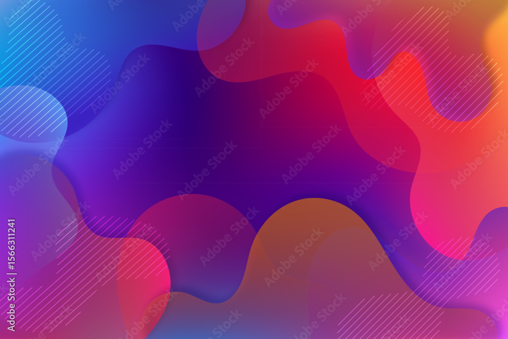 Poster colorful gradient background features abstract shapes and lines, ideal for modern design or creative