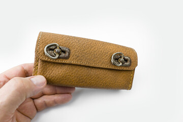 Old leather bicycle case for repair keys from 60’s