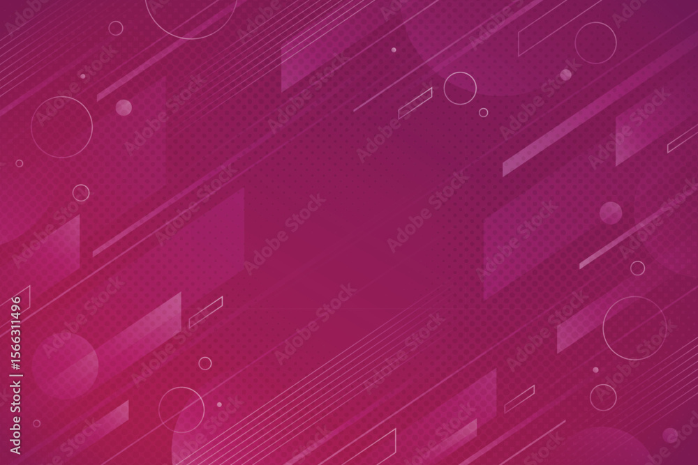 Poster modern vibrant fuchsia backdrop with geometrical shapes provides a unique and captivating design for