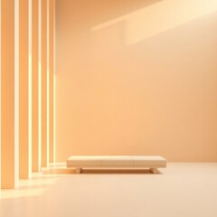 Elegant Minimalist Interior: Abstract Warm Lighting Design