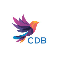 Obraz premium CDB “Colorful Abstract Bird Logo Design on White Background ” CDB Later Logo, “Modern Gradient Bird Icon with Typography” “Abstract Hummingbird Style Logo with Vibrant Colors” 