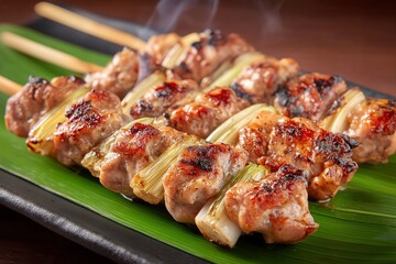 yakitori, izakaya.japanese,food, chicken, meat, meal, dinner, plate, grilled, dish, roasted, sauce, vegetable, cooked, cuisine, lunch, barbecue, grill, closeup, delicious, eat,japan