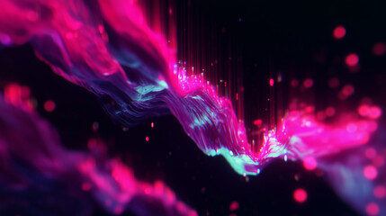 Fototapeta premium vivid abstract dreamscape with glowing light effects and floating shapes, ideal for futuristic backgrounds, music cover art, or creative digital design projects