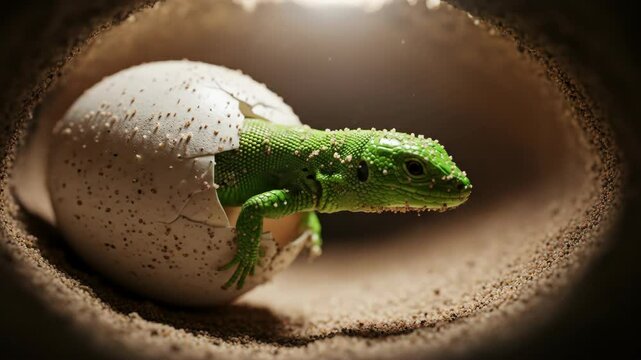 A small, vibrant green anole lizard perched on a white rock, looking curious.