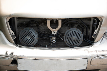 car hood after an accident