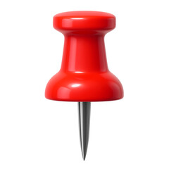 3D Red Push Pin Office Supply Staple Transparent Background