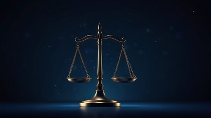 Softly Illuminated Abstract Scales of Justice Symbol