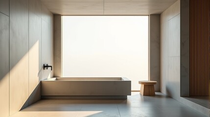 Peaceful Japanese Retreat A Clean and Harmonious Bathroom Space Inviting Ultimate Relaxation and Calmness