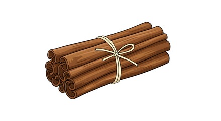 Cinnamon Sticks Bundle Vector Illustration