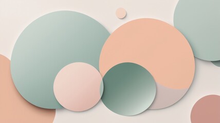 Abstract Geometric Design Featuring Soft Pastel Circles in a Minimalist Composition for Modern Art Display