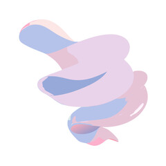 Abstract Twisted Fluid Shape Gradient Background Element in Pastel Colors