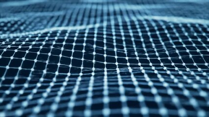 Abstract grid formation background with white dots and dark plane - Powered by Adobe