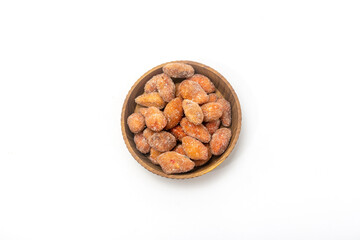 Sugar-Coated Dialium Cochinchinensis Fruits in Wooden Bowl