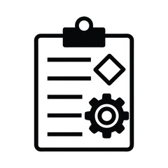 Black Checklist Clipboard Icon Vector Illustration