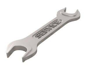 Wrench on white background. Isolated 3D illustration