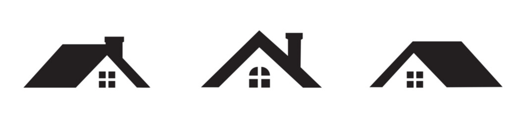 Elegant house logo  , Real estate symbol, Roof icon set , vector illustration. © Habiba Anika