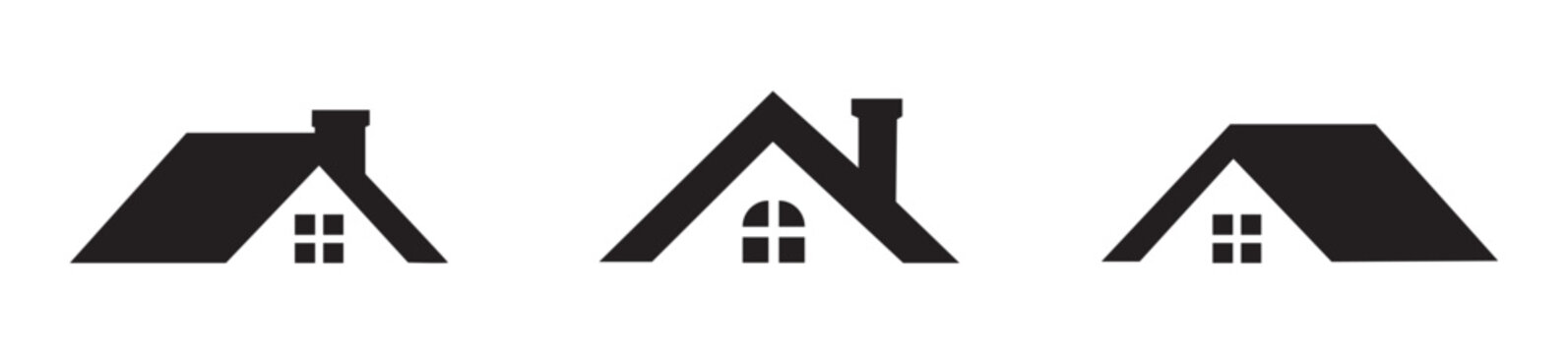 Elegant house logo  , Real estate symbol, Roof icon set , vector illustration.