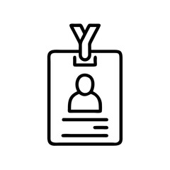 Fototapeta premium Employee badge design with lanyard. Simple employee identification card template. Clean employee badge for corporate identity. Useful employee badge for office and business.