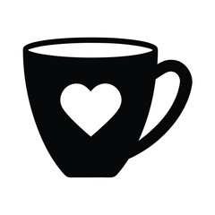 Coffee Cup Heart Icon Vector Illustration