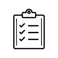 Task board checklist on clipboard. Simple to-do list design for project management.  Task board icon perfect for productivity apps and websites.
