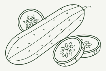 Modern geometric cucumber design with minimalist style
