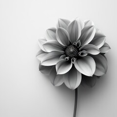 Elegant black and white floral design highlighting intricate petal details