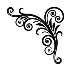 Ornate Corner Swirl Icon Vector Illustration