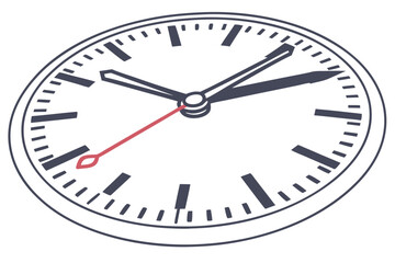 Minimalist clock icon with clean lines and subtle color accents