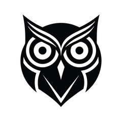 Stylized Owl Head Icon Vector Illustration