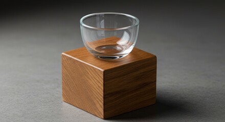 Fototapeta premium Glass sits elegantly upon a wooden pedestal