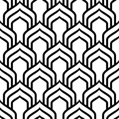 Vector seamless texture . Modern geometric pattern with shaped tiles.