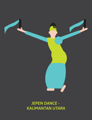 Jepen Dance Vector – Traditional Malay-Islamic Dance from East Kalimantan, Indonesia