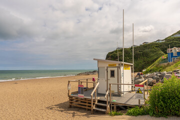 Tresaith Cardigan Ceredigion, Wales UK lifeguard station hut on the beach