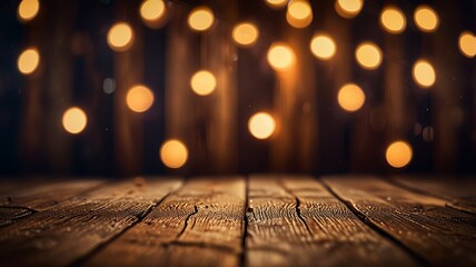 Soft Warm Glow of Bokeh Lights Against Dark Background