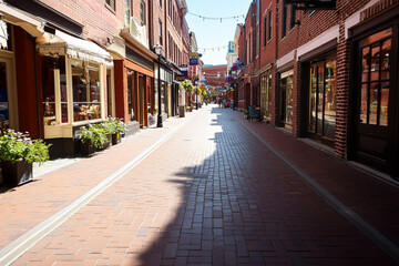 Obraz premium Warm light contrasts sharply with cold shadows in urban setting